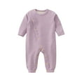 thumbnail image 1 of lnmuld Baby Solid Color Snap Closure Long Sleeve One Piece Footless Romper Size:12-18 Months, 1 of 9