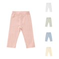 thumbnail image 1 of lnmuld Baby Solid Jacquard Leggings Elastic Waist Knit Infant Daily Casual Pants Light Pink,3-6 Months, 1 of 5