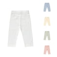 thumbnail image 1 of lnmuld Baby Solid Jacquard Leggings Elastic Waist Knit Infant Daily Casual Pants White,Newborn, 1 of 5
