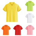 thumbnail image 1 of lnmuld Back to School Boys Girls Unisex Short Sleeve Solid Two Button Reinforced Placket Pique Polo Shirts Breathable Summer School Uniform Tops Size:7-8 Years, 1 of 3