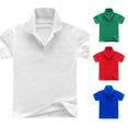 thumbnail image 1 of lnmuld Back to School Boys Girls Kids Short Sleeve Solid Plain Half Placket Polo Shirts Breathable Pique School Uniform Tops Size:3-4 Years, 1 of 7