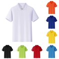 thumbnail image 1 of lnmuld Back to School Boys Girls Unisex Kids Short Sleeve Solid Pocket Polo Shirts Breathable School Uniform Tops Size:5-6 Years, 1 of 7