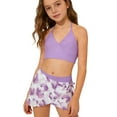 thumbnail image 1 of lnmuld Big Kid Girls 3 Piece Swimsuit Set Ruffled Trim Matching Cover Up Skirt Size:9-10 Years, 1 of 7