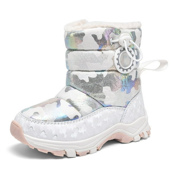 lnmuld Boots for Girls Stylish Autumn Girls Casual Boots with Flat Thick Sole Durable PU Upper Non Design for and Daily Wear Comfortable Footwear Size:3