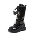 thumbnail image 1 of lnmuld Boots for Girls Stylish Autumn Girls Casual Boots Flat Thick Sole Non Durable PU Leather Comfortable Walking Footwear for Kids Size:7-8 Years, 1 of 9