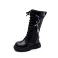 thumbnail image 1 of lnmuld Boots for Girls Stylish Girls Mid Calf Riding Boots with Side Zipper and Lace Up Design for Everyday Wear, 1 of 9