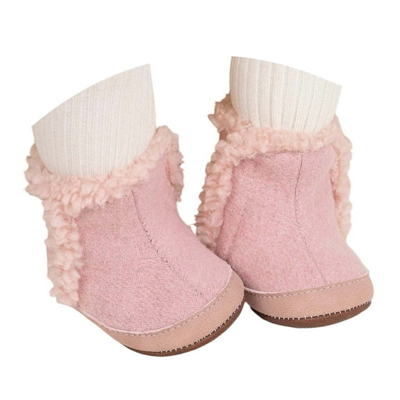 lnmuld Boots for Girls Toddler Girls Winter Warm Lined Boots Soft Sole First Walking Shoes Non Comfortable Outdoor Footwear Size:5