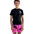 thumbnail image 1 of lnmuld Boys 2 Piece Tree Print Swim Set Short Sleeve Rash Guard Top Board Shorts Summer Beach Pool Size:9-10 Years, 1 of 8