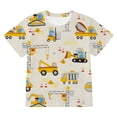 thumbnail image 1 of lnmuld Boys Dinosaur Construction Truck Short Sleeve Crew Neck T Shirt 3-4 Years,Beige, 1 of 3