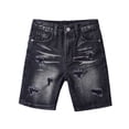 thumbnail image 1 of lnmuld Boys Distressed Denim Shorts Elastic Waist Casual Summer Outdoor Wear Size:8-9 Years, 1 of 9