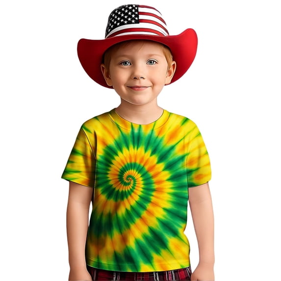 lnmuld Boys Girls Swirl Print Graphic Tee Round Neck Short Sleeve Top Size:10-11 Years