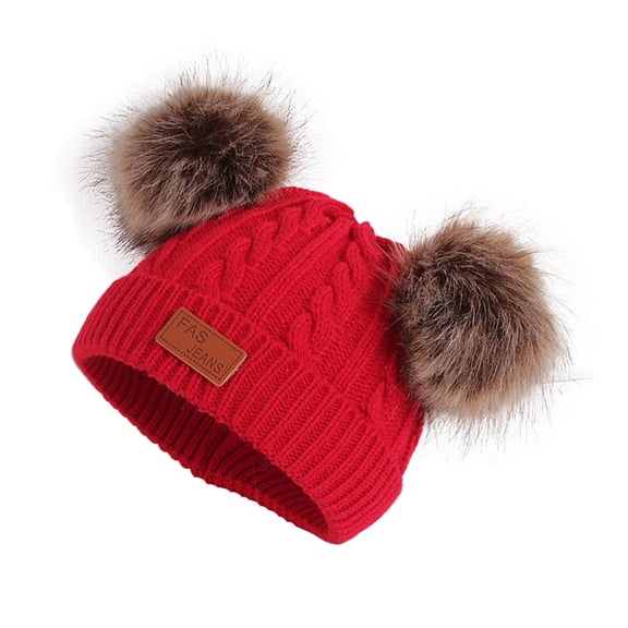 lnmuld Boys Girls Winter Hat Cozy Winter Pompom Knitted Hat for Babies and Toddlers Soft Warm Cap Size:6 Months-5 Years