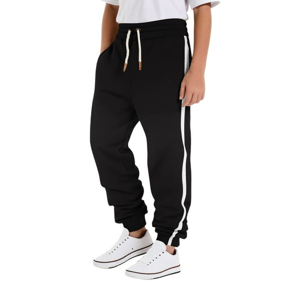 lnmuld Boys Pants,Boys Jogger Pants with Contrast Stripes Elastic Tapered Sweatpants Athletic Playwear Casual Comfortable Kids,Fall Pants Size:7-8 Years