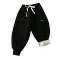 thumbnail image 1 of lnmuld Boys Sweatpants Toddler Kids Baby Girls Boys Corduroy Pants Athletic Active Jogger Pants Sweatpants Lined Thick Winter Warm Long Bottoms Trousers Solid Color Size:12-18 Months, 1 of 4