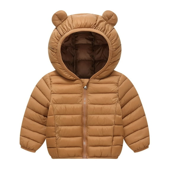 lnmuld Boys Winter Jacket Solid Color Winter Jacket Lightweight Down Coat for and Young Children with Warm Thermal Insulation Size:2-3 Years