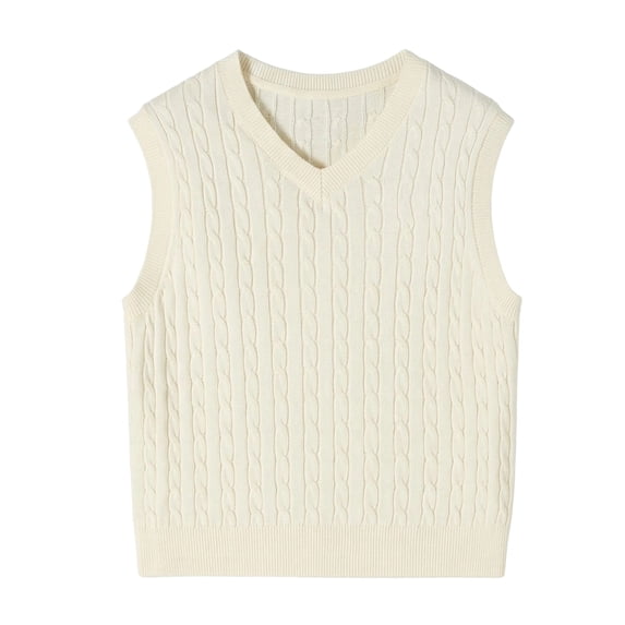 lnmuld Cable Knit Sweater Vest V Neck Sleeveless Knit Pullover Casual Layering Top for Boys Size:2-3 Years