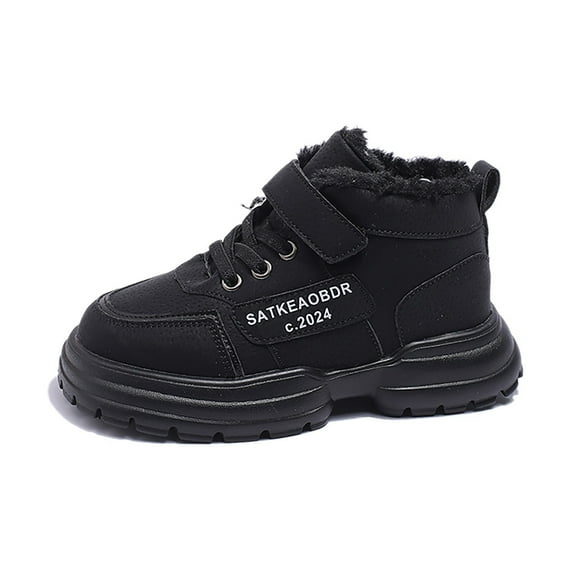 lnmuld Children's Winter Snow Boots - Warm Comfortable Suede Solid Color Casual Non- Shoes Size:3.5-4 Years