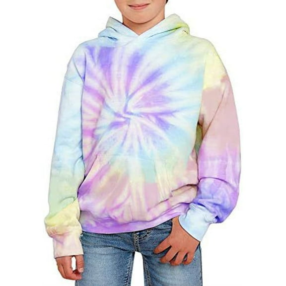 lnmuld Colorful Pullover Unisex Girls Boy Tie Dye 3D Printed Hoodie Soft Sweatshirt for Spring Autumn Casual Comfort Outerwear Hoodies for Teen Back to School Size:5-6 Years