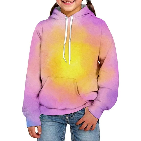 lnmuld Colorful Pullover Unisex Girls Boy Tie Dye 3D Printed Hoodie Soft Sweatshirt for Spring Autumn Casual Comfort Outerwear Hoodies for Teen Back to School Size:3-4 Years