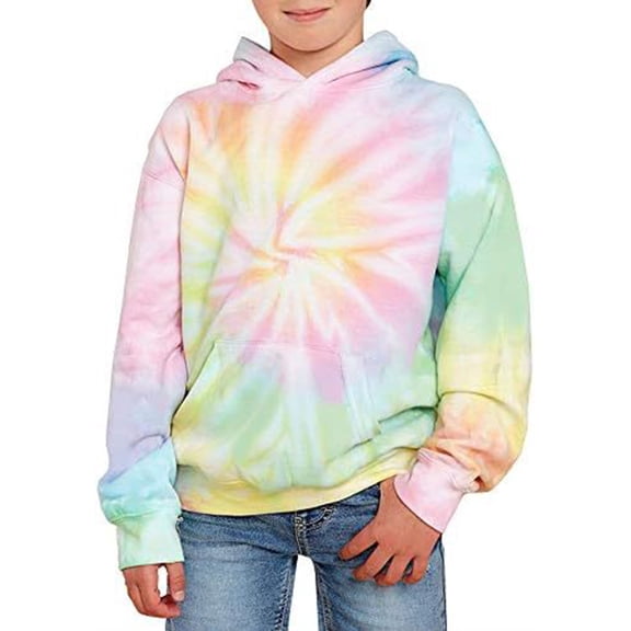lnmuld Colorful Pullover Unisex Girls Boy Tie Dye 3D Printed Hoodie Soft Sweatshirt for Spring Autumn Casual Comfort Outerwear Hoodies for Teen Back to School Size:5-6 Years