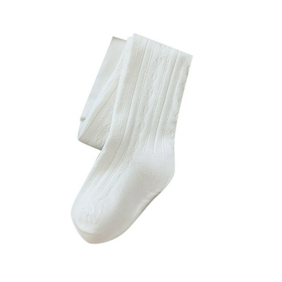 lnmuld Cotton Socks Baby Girls Knit Footed Tights Cozy Winter Stockings Soft Toddler Leggings Warm Pantyhose Size:12-24 Months