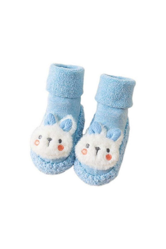 Cotton Socks Baby Toddler Indoor Animal Slipper Shoes with Antislip Socks Booties First Soft Sole Size:12-18 Months