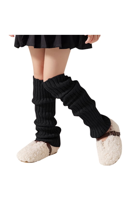 Cotton Socks Kids Leg Warmers Knitted Loose Socks Knee High Leggings for Girls and Boys Comfortable Winter Wear Size:One Size