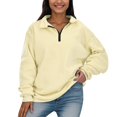 thumbnail image 1 of lnmuld Cute Hoodies Womens Oversized Half Zip Pullover Long Sleeve Sweatshirt Quarter Zip Hoodie Sweater Girls Fall Blouse Clothes Size:3XL, 1 of 4