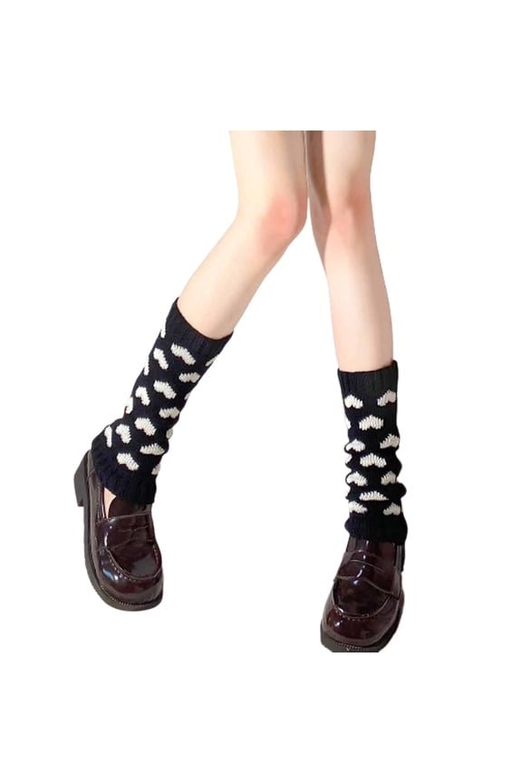 Cute Leg Warmers Knitted Leg Warmers Fashionable Heart Pattern Design Cozy Foot Sleeves for Casual Wear and Dance Size:One Size
