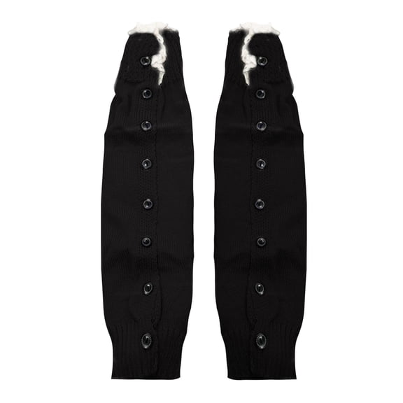 lnmuld Cute Leg Warmers Women's Knit Leg Warmer Socks with Decorative Lace Trim and Secure Button Closure for Cozy Comfort Size:One Size