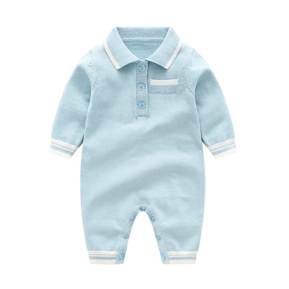 lnmuld Cute Sweaters Babys Girls Boys Knit Sweater Patchwork Spring Winter Long Sleeve Romper Jumpsuit Clothes Size:0-6 Months