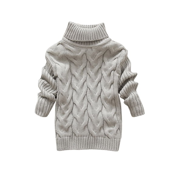 lnmuld Cute Sweaters Boys Girls Children's Winter Sweater Solid Color Turtleneck Knitted Top Stretch Shirt for Babys Clothes Size:2-3 Years