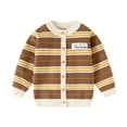 thumbnail image 1 of lnmuld Cute Sweaters Boys Sweaters for Kids Stylish Striped Knit Cardigan Coats Soft Comfortable Winter Fall Outerwear Casual School Wear Size:6-7Years, 1 of 9