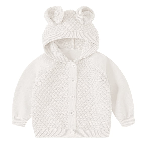 lnmuld Cute Sweaters Fall Winter Children's Sweater Boy's Sweater Cardigan Baby Pure Color Knitted Cardigan Coat Size:12-18 Months