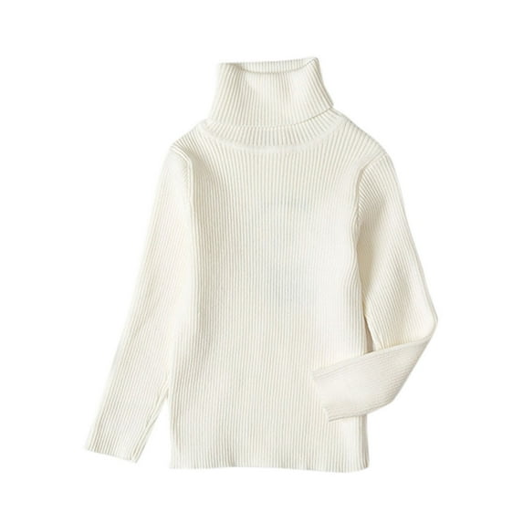 lnmuld Cute Sweaters Kids Baby Knit Turtleneck Sweater Soft Solid Warm Sweater Crochet Pullover Size:12-18 Months