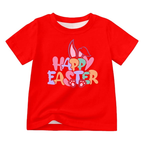 lnmuld Cute Tops Easter Themed Short Sleeve Graphic Tee for Teen Girls and Kids Youth Casual Comfortable T-Shirt Size:2-3 Years