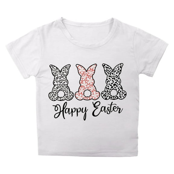lnmuld Cute Tops Girls Summer Casual Tee with Petal Sleeve Round Neck Easter Solid Color Top Size:3-4 Years