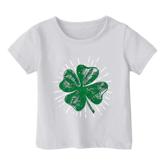 lnmuld Cute Tops St Patrick's Day Casual Short Sleeve Tee for Toddler Girls and Boys Festive Irish Theme Top Size:10-11 Years
