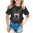 thumbnail image 1 of lnmuld Kids Easter Bunny Print Short Sleeve T-Shirt, Round Neck Casual Spring Top Size:2-3 Years, 1 of 3