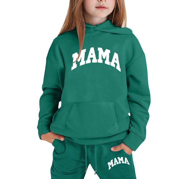 lnmuld Girls 2 Piece Outfits Stylish Girls Winter Outfit Set Printed Hooded Sweatshirt Ensemble Casual Wear for with Easy Care Instructions Size:1-2 Years