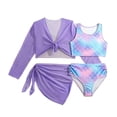 thumbnail image 1 of lnmuld Girls 4 Piece Printed Swimsuit Set with Boho Cover Up Size:11-12 Years, 1 of 8