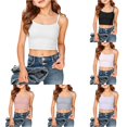 thumbnail image 1 of lnmuld Girls Adjustable Strap Ribbed Knit Crop Cami Tank Top Back to School Layering Casual Camisole 11-12 Years,White, 1 of 4