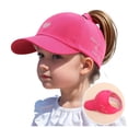 thumbnail image 1 of lnmuld Girls Baseball Cap Ponytail Hole Adjustable Breathable Lightweight Outdoor Sports Visor Hat Size:One Size, 1 of 4