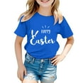 thumbnail image 1 of lnmuld Girls Boys Soft Easter Themed Graphic Tee - Comfortable Holiday Tops Color:Blue,Size:10-11 Years, 1 of 4