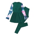 thumbnail image 1 of lnmuld Girls Cartoon Print Two Piece Rash Guard Swimsuit Long Sleeve Sun Protection Swim Set Size:11-12 Years, 1 of 5