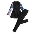 thumbnail image 1 of lnmuld Girls Cartoon Print Two Piece Rash Guard Swimsuit Long Sleeve Sun Protection Swim Set Size:8-9 Years, 1 of 3