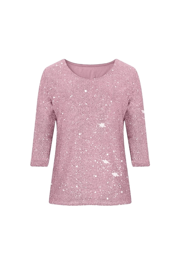Girls Cute Summer Tops Casual Loose Fit Lurex Tunic Top Comfortable Short Sleeve Round Neck Blouse for Everyday Wear Color:Pink,Size:5-6 Years