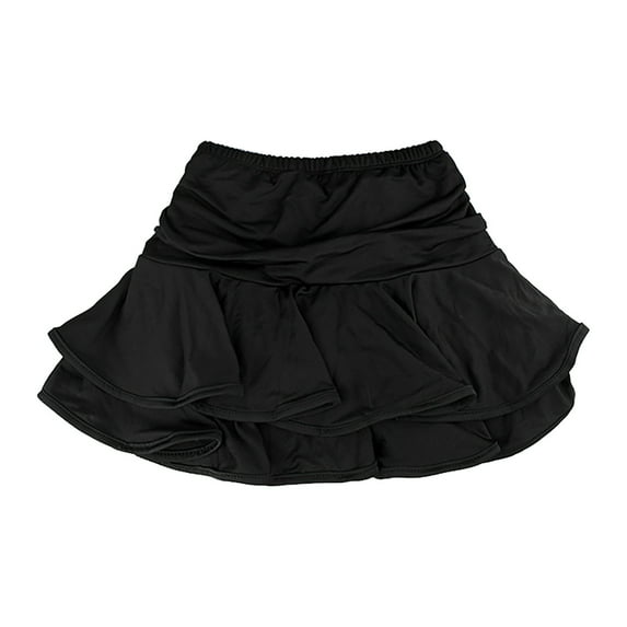 lnmuld Girls Dance Skirt Latin Ballroom Tango Practice Wear with Attached Shorts Performance Training Size:5-6 Years