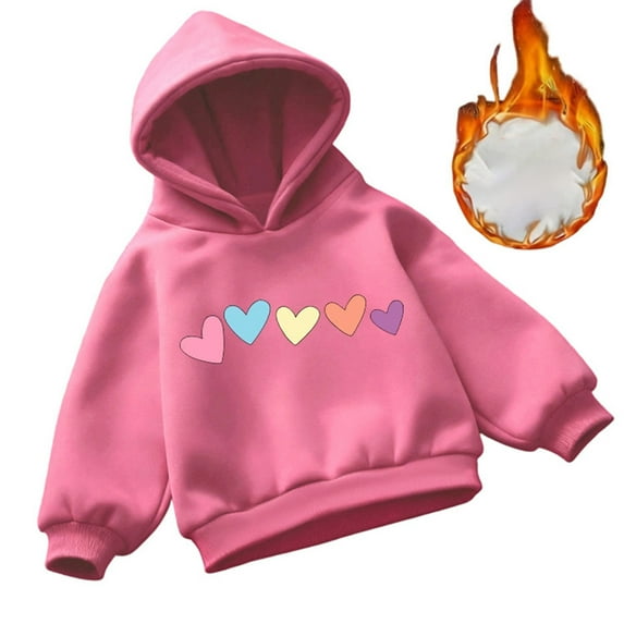 lnmuld Girls Hooded Sweatshirt Long Sleeve Pullover Top Soft Cozy Casual Outerwear for Kids Youth Toddler Winter Fall Fashion Size:4-5 Years