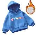 thumbnail image 1 of lnmuld Girls Hooded Sweatshirt Long Sleeve Pullover Top Soft Cozy Casual Outerwear for Kids Youth Toddler Winter Fall Fashion Size:5-6 Years, 1 of 9